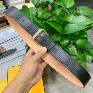 Fendi Black Leather Belt 38MM