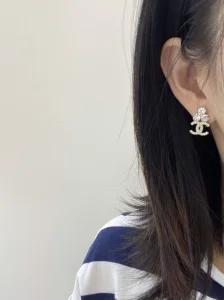 Chanel Crystal CC Logo Earrings