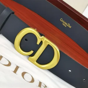 Dior Saddle CD Leather Belt Black 35MM
