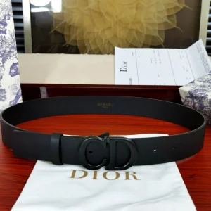 Dior Saddle CD Leather Belt Blue 35MM