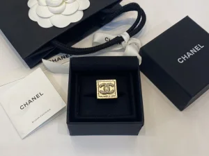 Chanel Crystal CC Square Rings