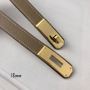 Hermes Kelly 18 Leather Belt Gray 18MM