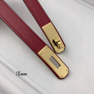 Hermes Kelly 18 Leather Belt Red 18MM