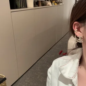 Chanel Crystal CC Hearts Earrings