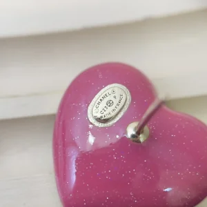 Chanel Crystal CC Heart Earrings