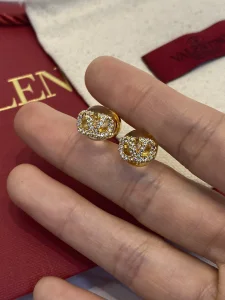 Valentino Crystal Vlogo Earrings