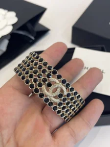 Chanel CC Diamond Bracelet Black