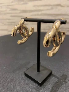 Chanel Gold CC Logo Earrings