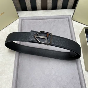 Tom Ford T Buckle Leather Belt Black 38MM