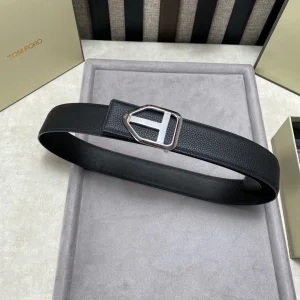 Tom Ford T Buckle Leather Belt Black 38MM
