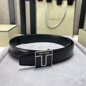 Tom Ford T Buckle Leather Belt Black 38MM