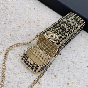Chanel Crystal Black Long Necklaces