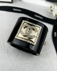 Chanel Crystal CC Black Bracelet