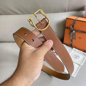 Hermes Salto Brown Leather Belt 35MM