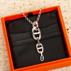 Hermes Chaine dAncre Silver Necklaces