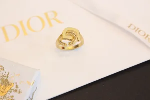 Dior Crystal CD Lock Rings Gold