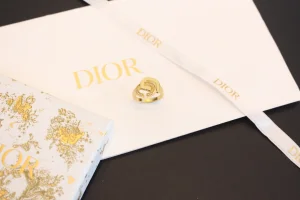 Dior Crystal CD Lock Rings Gold