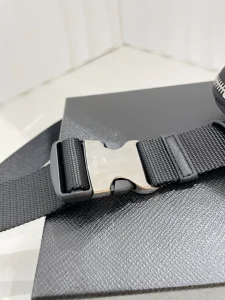 Prada Black Nylon Belt with Pouch 35MM