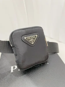 Prada Black Nylon Belt with Pouch 35MM