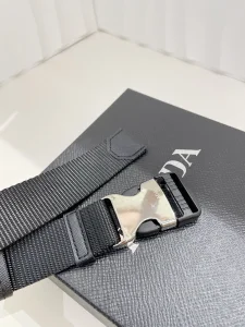 Prada Black Nylon Belt with Pouch 35MM