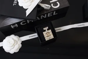 Chanel Crystal CC Bottle Brooch