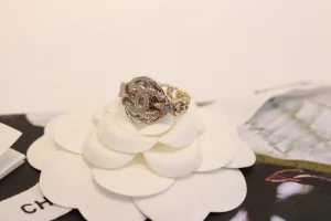 Chanel Gold CC Round Star Rings