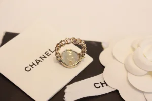 Chanel Gold CC Round Star Rings