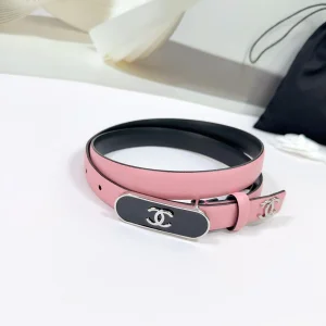 Chanel CC Logo Pink Leather Belt 20MM