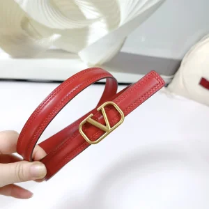 Valentino Vlogo Leather Belt Red 20MM
