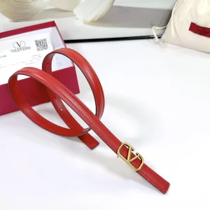 Valentino Vlogo Leather Belt Red 20MM