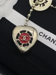 Chanel Guitar CC Logo Gold Necklaces