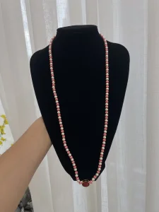 Miu Miu Red White Pearl Necklaces