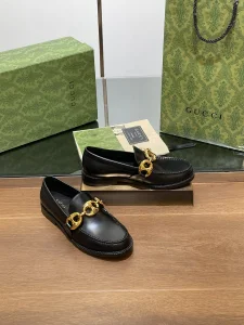 Gucci Marina Black Leather Loafers