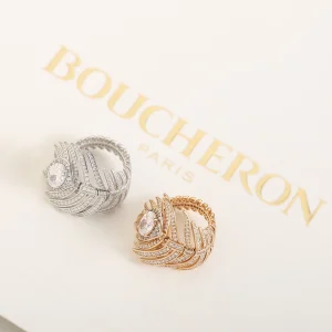 Boucheron Plume De Paon Crystals Rings