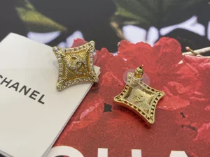 Chanel Crystals CC Square Earrings